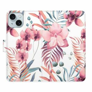 Flipové pouzdro iSaprio - Pink Flowers 02 - iPhone 15 Plus obraz