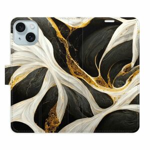 Flipové pouzdro iSaprio - BlackGold Marble - iPhone 15 Plus obraz
