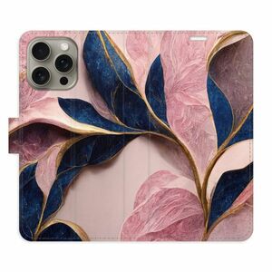 Flipové pouzdro iSaprio - Pink Leaves - iPhone 15 Pro Max obraz