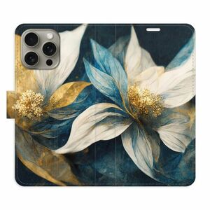 Flipové pouzdro iSaprio - Gold Flowers - iPhone 15 Pro Max obraz
