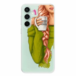 Odolné silikonové pouzdro iSaprio - My Coffe and Redhead Girl - Samsung Galaxy S23 FE obraz