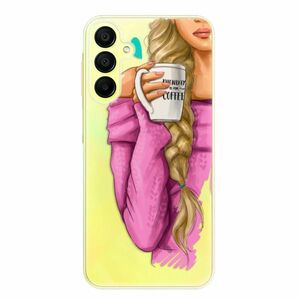 Odolné silikonové pouzdro iSaprio - My Coffe and Blond Girl - Samsung Galaxy A15 / A15 5G obraz