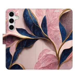 Flipové pouzdro iSaprio - Pink Leaves - Samsung Galaxy S24 obraz
