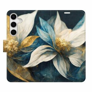 Flipové pouzdro iSaprio - Gold Flowers - Samsung Galaxy S24 obraz