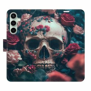 Flipové pouzdro iSaprio - Skull in Roses 02 - Samsung Galaxy S23 FE obraz