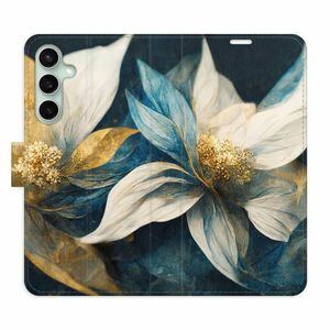 Flipové pouzdro iSaprio - Gold Flowers - Samsung Galaxy S23 FE obraz