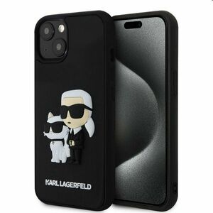 Pouzdro Karl Lagerfeld 3D Rubber Karl and Choupette pro Apple iPhone 14, černé obraz