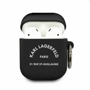 Karl Lagerfeld Rue St Guillaume silikonový obal pro Apple AirPods 1/2, černý obraz