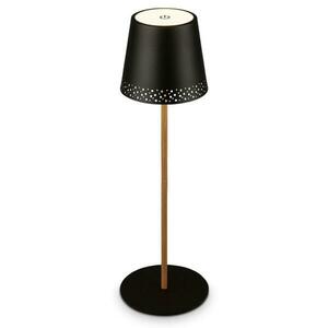BRILONER LED nabíjecí stolní lampa 38 cm 2, 6 W 280lm černá-dřevo IP44 BRILO 7438-114 obraz