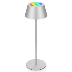 BRILONER LED RGB nabíjecí stolní lampa 38 cm 2W 200lm chrom IP44 BRILO 7466018 obraz