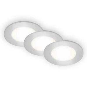 BRILONER LED vestavná svítidla 3ks sada, pr.8, 6 cm, 3x LED, 3 W, 350 lm, matný chrom BRI 7125-434 obraz