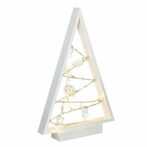 Solight LED dřevěný vánoční stromek s ozdobami, 15LED, přírodní dřevo, 37cm, 2x AA 1V221 obraz