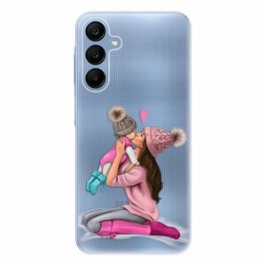 Odolné silikonové pouzdro iSaprio - Kissing Mom - Brunette and Girl - Samsung Galaxy A25 5G obraz