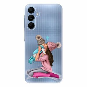 Odolné silikonové pouzdro iSaprio - Kissing Mom - Brunette and Boy - Samsung Galaxy A25 5G obraz