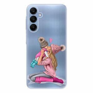Odolné silikonové pouzdro iSaprio - Kissing Mom - Blond and Girl - Samsung Galaxy A25 5G obraz