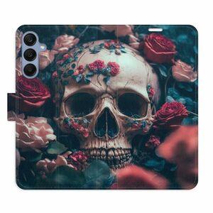 Flipové pouzdro iSaprio - Skull in Roses 02 - Samsung Galaxy A25 5G obraz