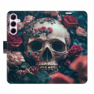 Flipové pouzdro iSaprio - Skull in Roses 02 - Samsung Galaxy A35 5G obraz