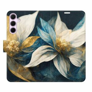 Flipové pouzdro iSaprio - Gold Flowers - Samsung Galaxy A35 5G obraz