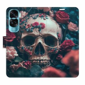 Flipové pouzdro iSaprio - Skull in Roses 02 - Honor 90 Lite 5G obraz