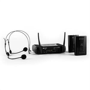 Skytec STWM712H, mikro VHF set bezdrátových mikrofonů, 2 x headset/náhlavní souprava obraz