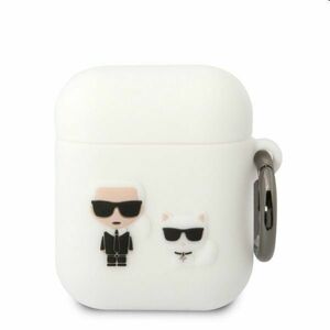 Karl Lagerfeld and Choupette silikonový obal pro Apple Airpods 1/2, bílý obraz