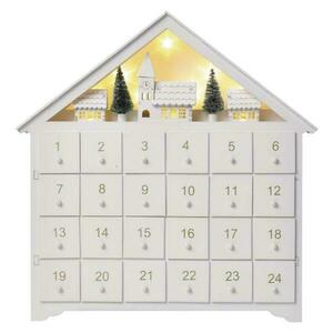 EMOS LED adventní kalendář dřevěný, 35x33 cm, 2x AA, vnitřní, teplá bílá, časovač DCWW02 obraz
