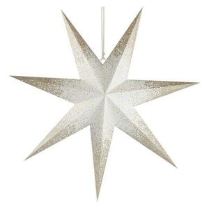 EMOS Vánoční hvězda papírová závěsná se zlatými třpytkami na okrajích, bílá, 60 cm, vnitřní DCAZ07 obraz