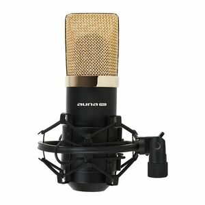 Auna Pro MIC-900BG USB mikrofon, černo-zlatý, kardioidní studiový obraz
