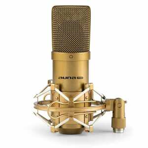 Auna Pro MIC-900G, USB kondenzátorový mikrofon, studiová kardioidní charakteristika, zlatá barva obraz