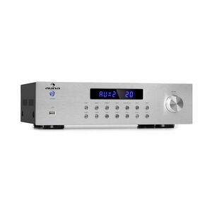 Auna AV2-CD850BT, 4-zónový HiFi stereo zesilovač, 8 x 50 W RMS, bluetooth, USB, stříbrný obraz