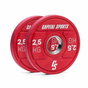 Capital Sports Nipton 2021, kotouč na činku, bumper kotouč, 2 × 2, 5 kg, Ø 50, 4 mm, tvrdá guma obraz