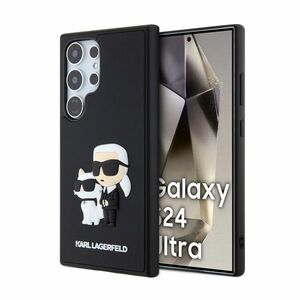 Zadní kryt Karl Lagerfeld 3D Rubber Karl and Choupette pro Samsung Galaxy S24 Ultra , černý obraz