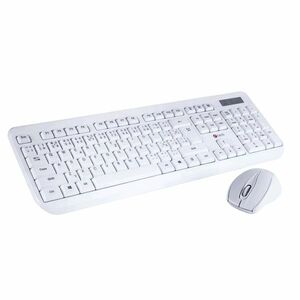 Bezdrátový set klávesnice a myši C-TECH WLKMC-01, CZ/SK rozložení, bílý obraz