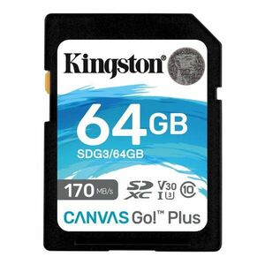 Kingston Canvas Go Plus Secure Digital SDXC UHS-I U3 64GB | Class 10, rychlost 170/70MB/s (SDG3/64GB) obraz
