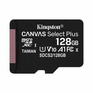 Kingston Canvas SeIect Plus Micro SDXC 128GB, UHS-I A1, Class 10 - rychlost 100 MB/s obraz
