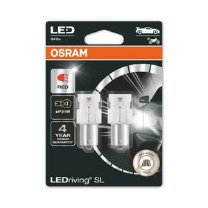 OSRAM LED P21W 7506DRP-02B RED 12V 2W BA15s obraz