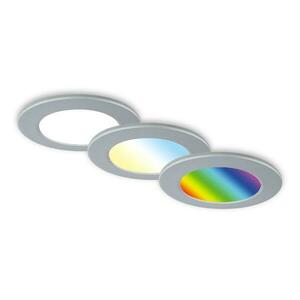 BRILONER RGB-CCT LED vestavná svítidla sada, pr.9, 2 cm, 3x LED, 4, 8 W, 450 lm, matný chrom IP65 BRI 7035-034 obraz