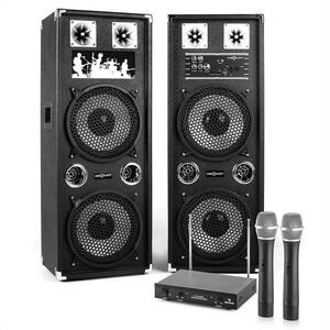 Electronic-Star Karaoke Set "STAR-210A" PA reproduktory, bezdrátový mikrofon, 1200W obraz