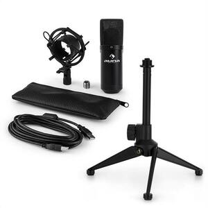 Auna MIC-900B V1, USB mikrofonní sada, černý kondenzátorový mikrofon + stolní stativ obraz