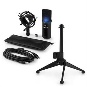Auna MIC-900B -LED V1, USB mikrofonní sada, černý kondenzátorový mikrofon + stolní stativ obraz