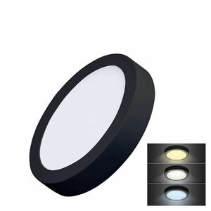 Solight LED mini panel CCT, přisazený, 12W, 900lm, 3000K, 4000K, 6000K, kulatý, černá barva WD170-B obraz