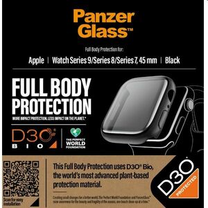 Tvrzené sklo Full Body D3O PanzerGlass pro Apple Watch 9/8/7 45 mm, černé obraz