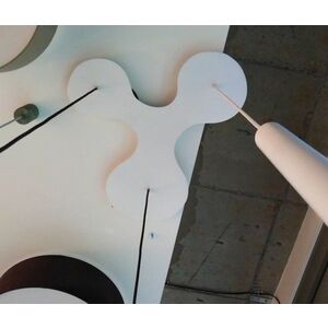 VÝPRODEJ VZORKU Aulix stropní baldachýn AMÉBA atypického tvaru bílý s LED podsvícením pro 3 závěsy obraz