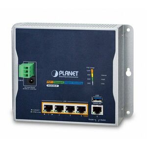 PLANET IP30 Industrial Wall-mount router zapojený do WGR-500-4P obraz