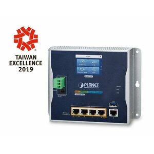 PLANET IP30 Industrial Wall-mount router zapojený do WGR-500-4PV obraz