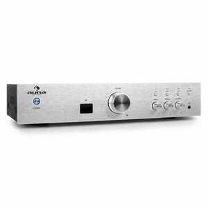 Hi-fi zesilovač Auna AV2-CD508BT, stříbrný, AUX, bluetooth obraz