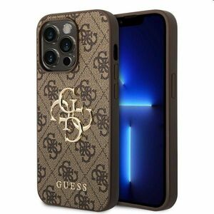 Pouzdro Guess PU 4G Metal Logo pro iPhone 15 Pro Max. hnědé obraz