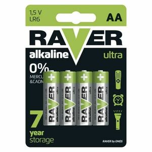 EMOS Alkalická baterie RAVER AA (LR6), 4 ks B7921 obraz