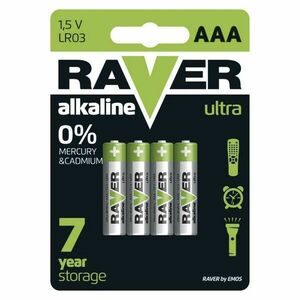 EMOS Alkalická baterie RAVER AAA (LR03), 4 ks B7911 obraz