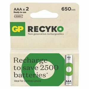 EMOS Nabíjecí baterie GP ReCyko 650 AAA (HR03), 2 ks B25162 obraz